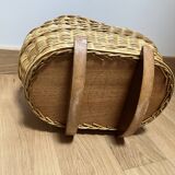 Vintage rattan toy pram