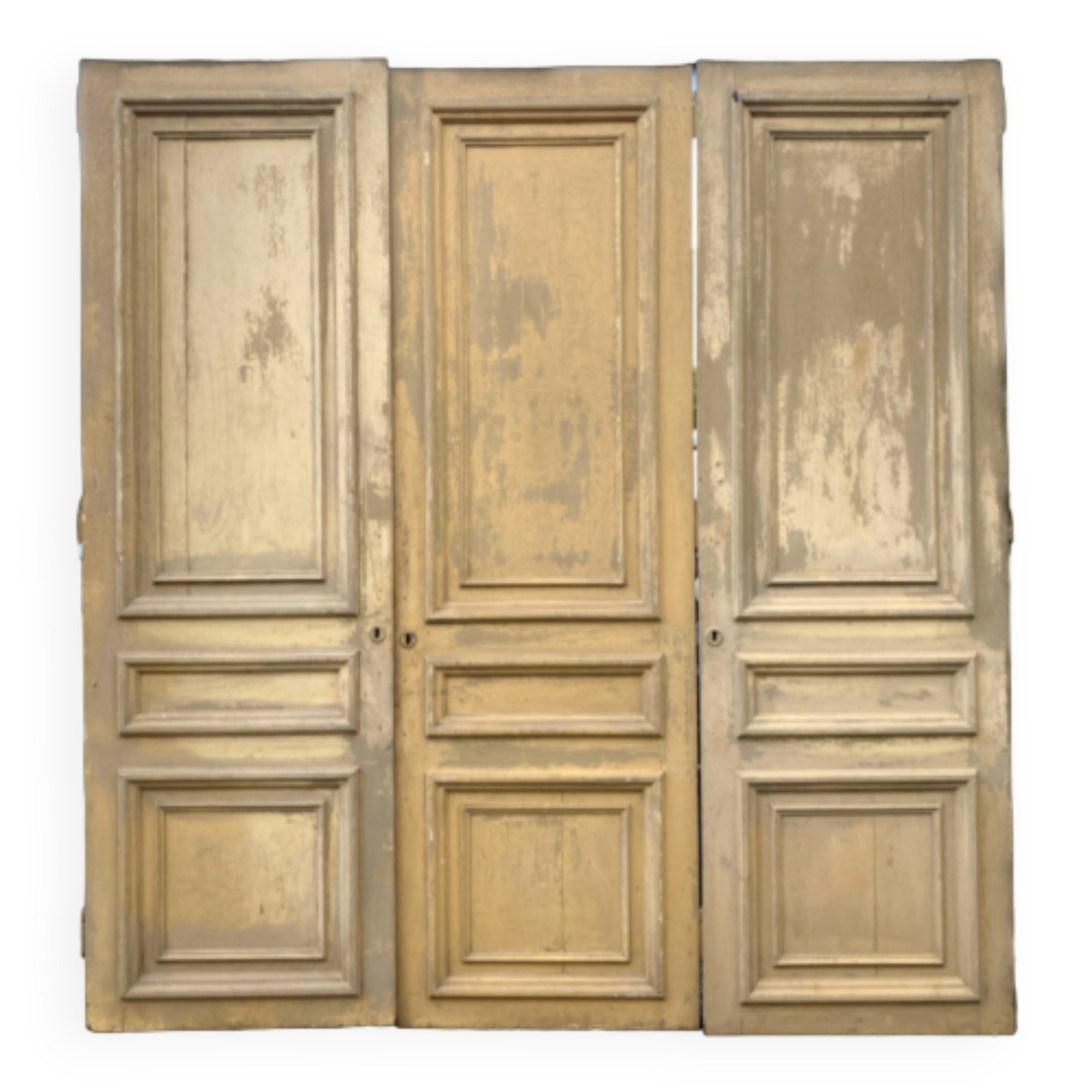 Suite of three single-sided doors in solid fir XIX century