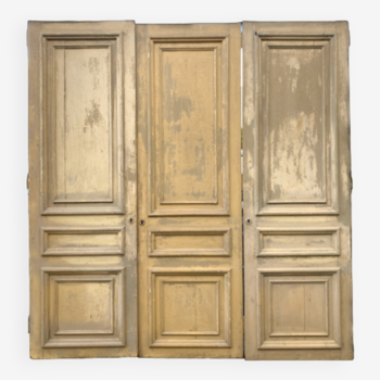 Suite of three single-sided doors in solid fir XIX century