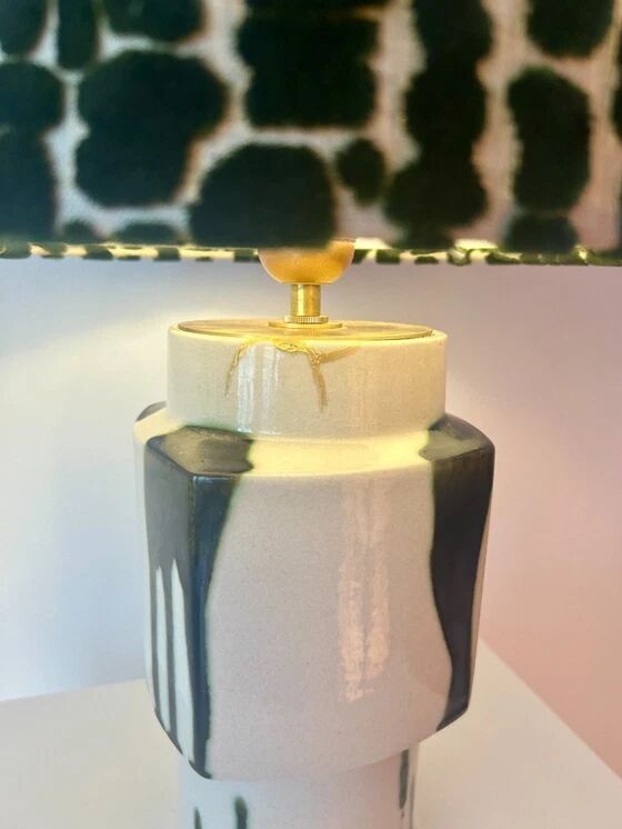 Set of 2 MCM table lamps: Unique recycled pieces made from vases by Ditmar Urbach Keramik – Czech Republic.