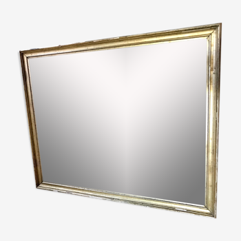 Mirror with golden mercury parquet signed david frame wood and stuck
