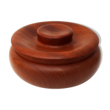 Vintage turned wood bowl with lid, trinket box with lid, Handmade