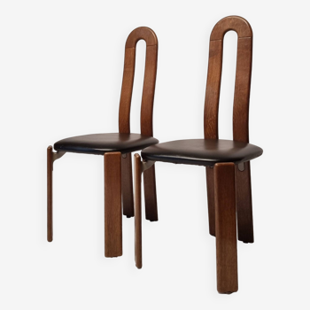 Pair Of Bruno Rey Chairs - Dietiker, l'Atelier "stuhl Aus Stein Am Rhein" - Oak - Ca 1970