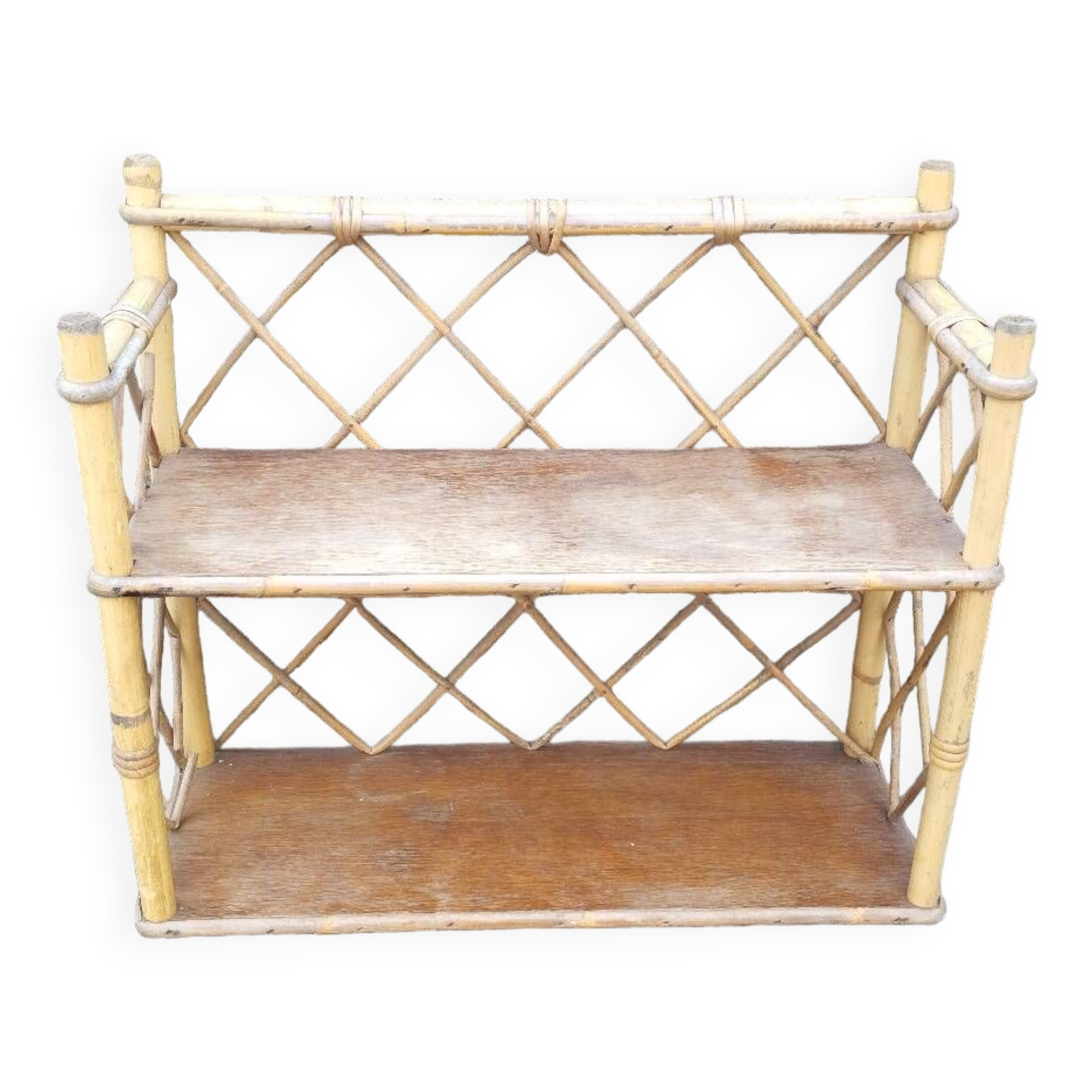 Vintage rattan shelf
