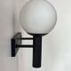 Vintage double wall lamp, opaline and black lacquered metal, Raak Netherlands 1960