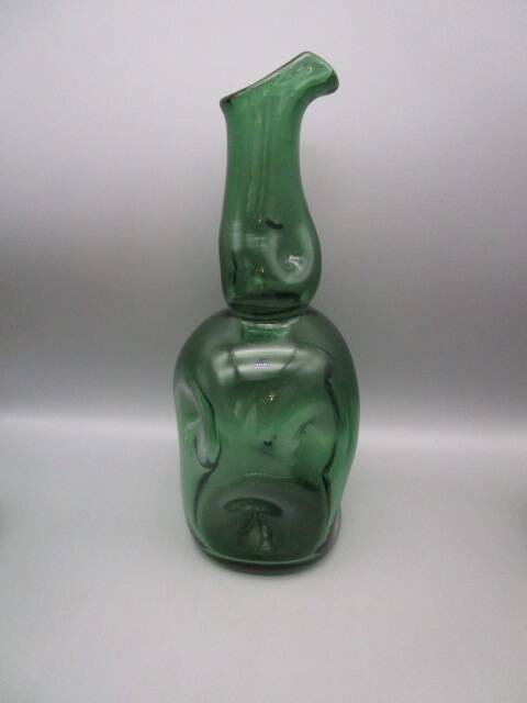 Carafe and 6 vintage Empoli glasses - 1960s