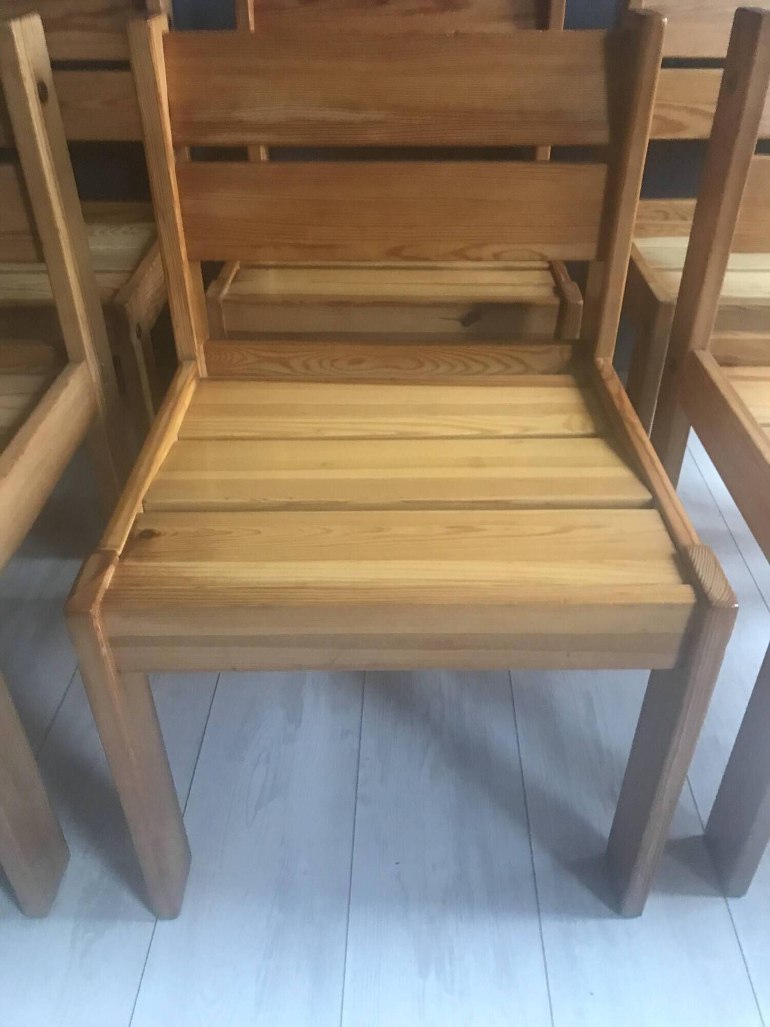 6 chaises de salle à manger en pin, Suède années 70