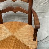 Pair of straw armchairs