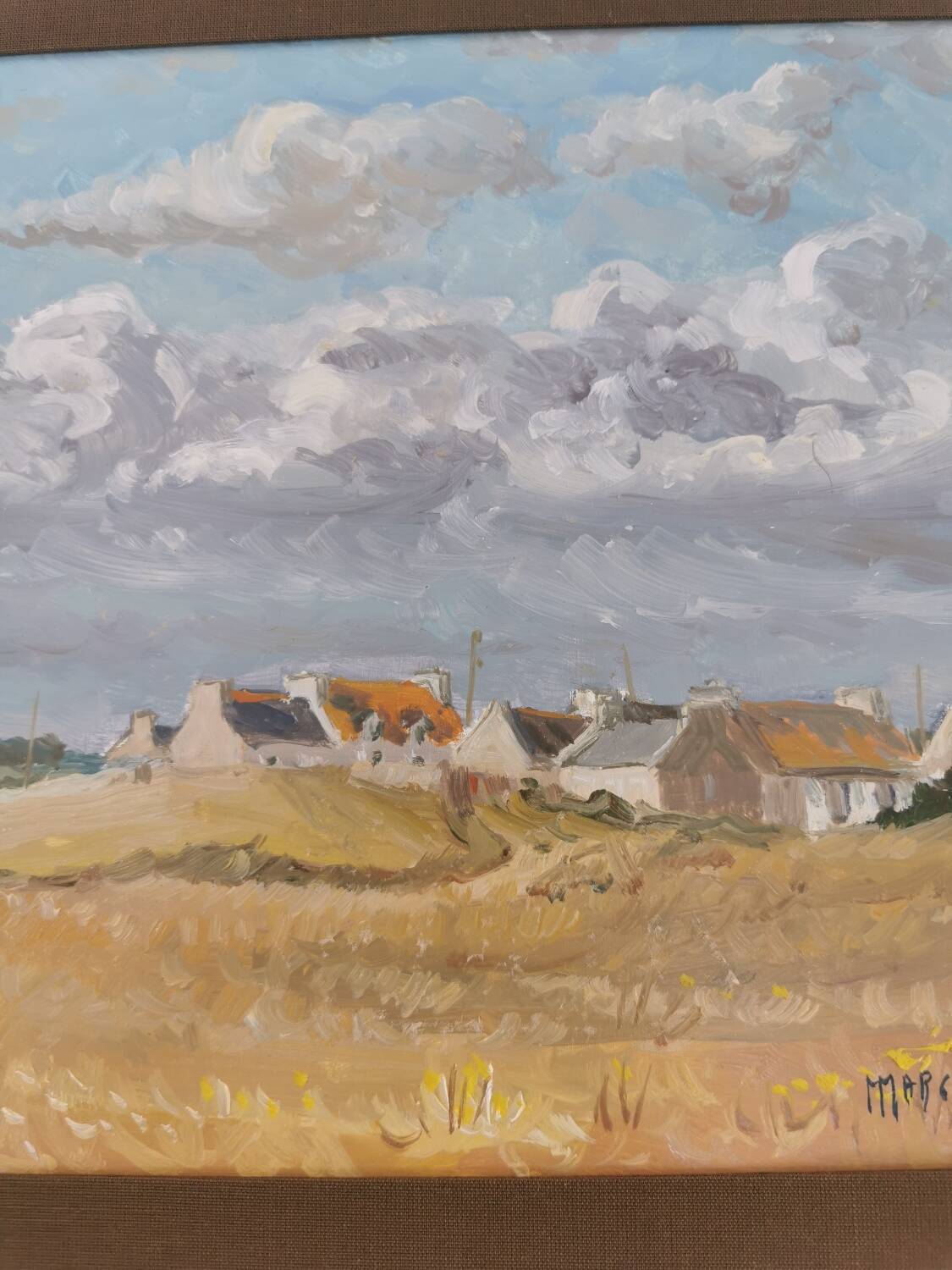 Oil painting Tronoën Penmarc'h Brittany signed Michel Margueray 1982