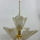 Italian murano glass chandelier hollywood regency design , 1970