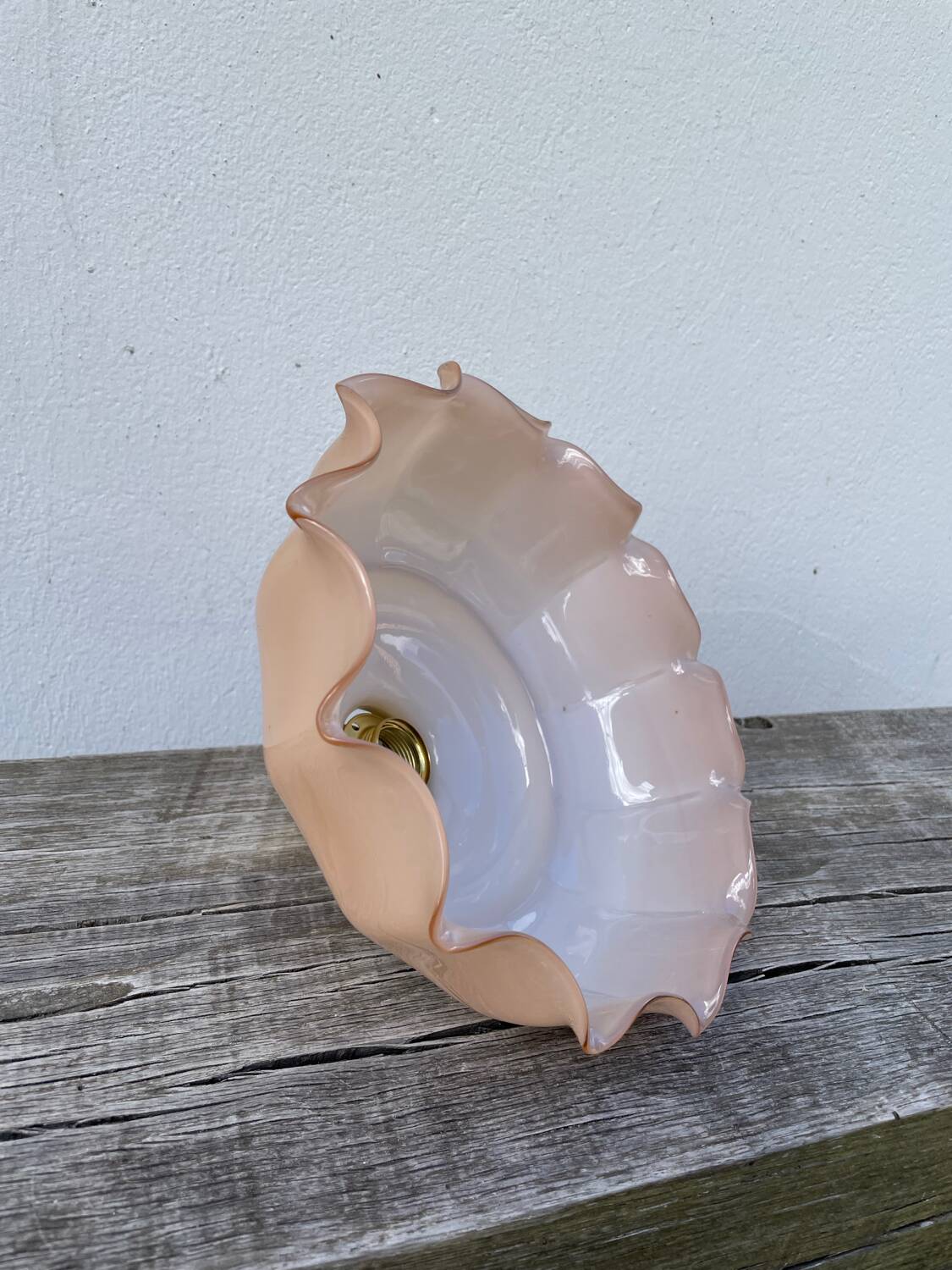 Opaline powder pink glass pendant light