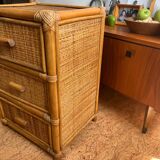 Commode en rotin vintage