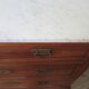 Louis Philippe style chest of drawers with 4 drawers in solid walnut and marble, 1900-1950.