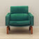 Fauteuil vert, design danois, années 1970, fabriqué au Danemark