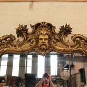 grand miroir doré Napoleon III au masque