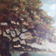Signed seaside landscape painting dated 1929