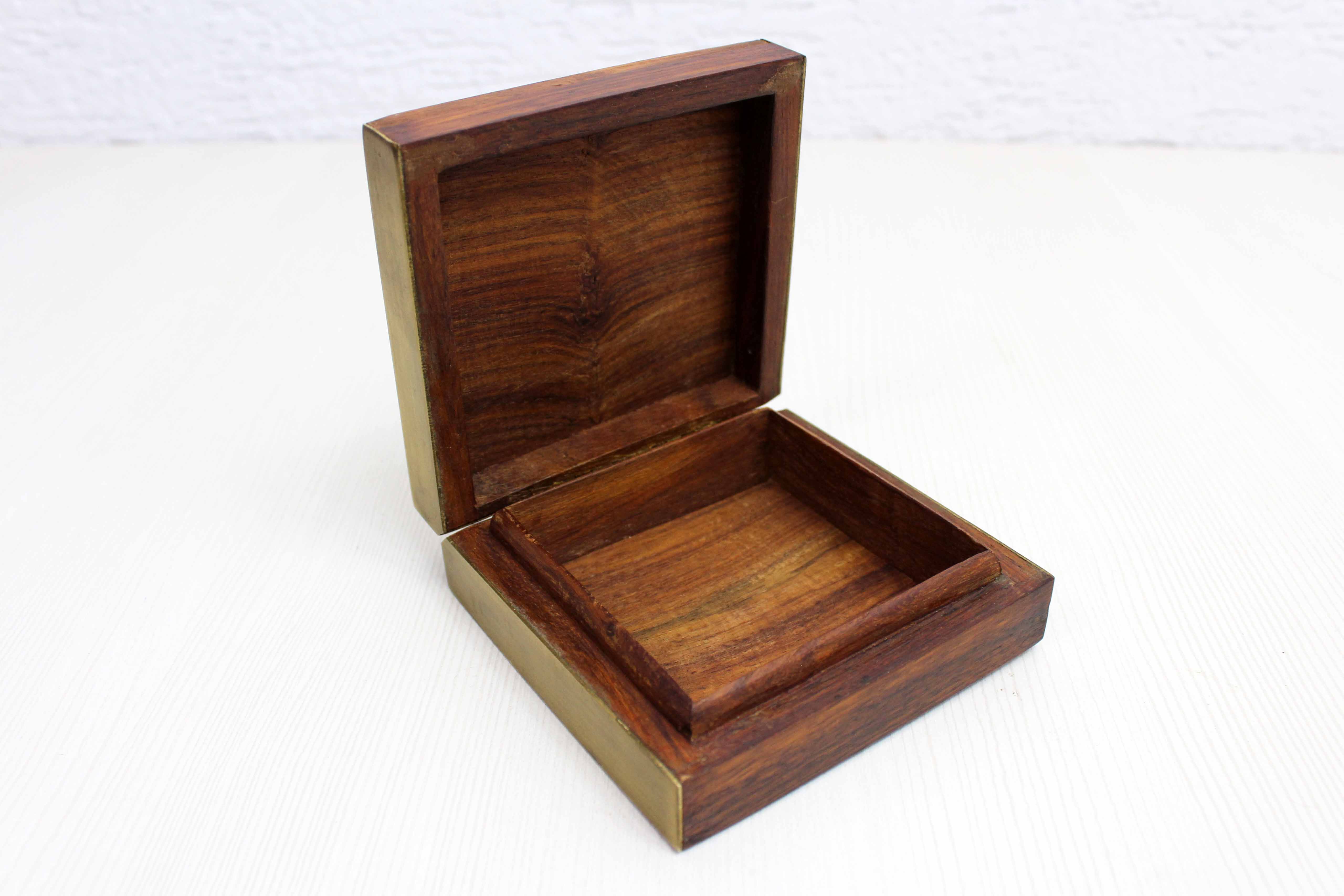 Teak and brass box 1970