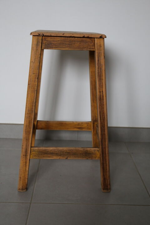 Raw oak stool 600mm