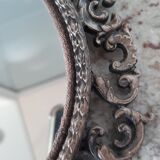 Vintage metal wall mirror 11x22cm