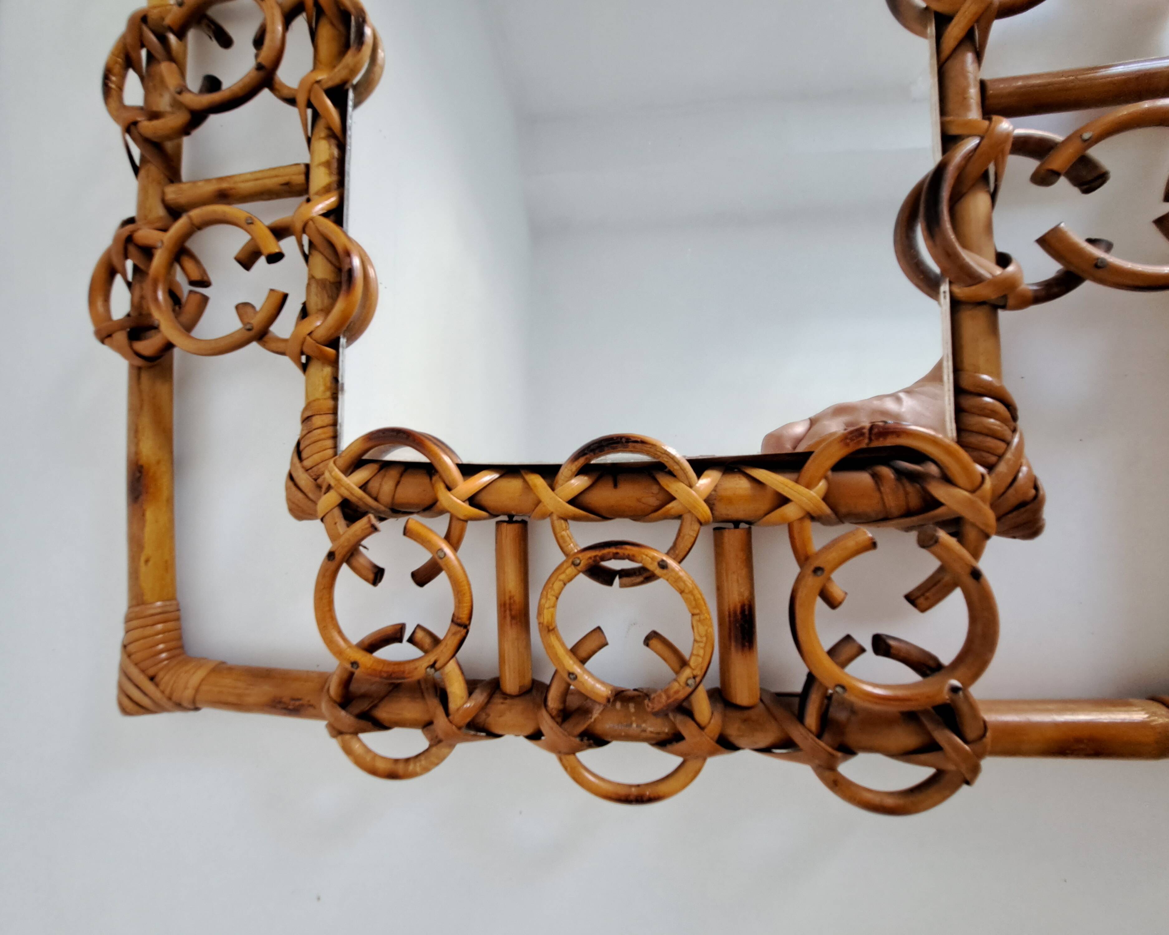 Vintage bamboo mirror