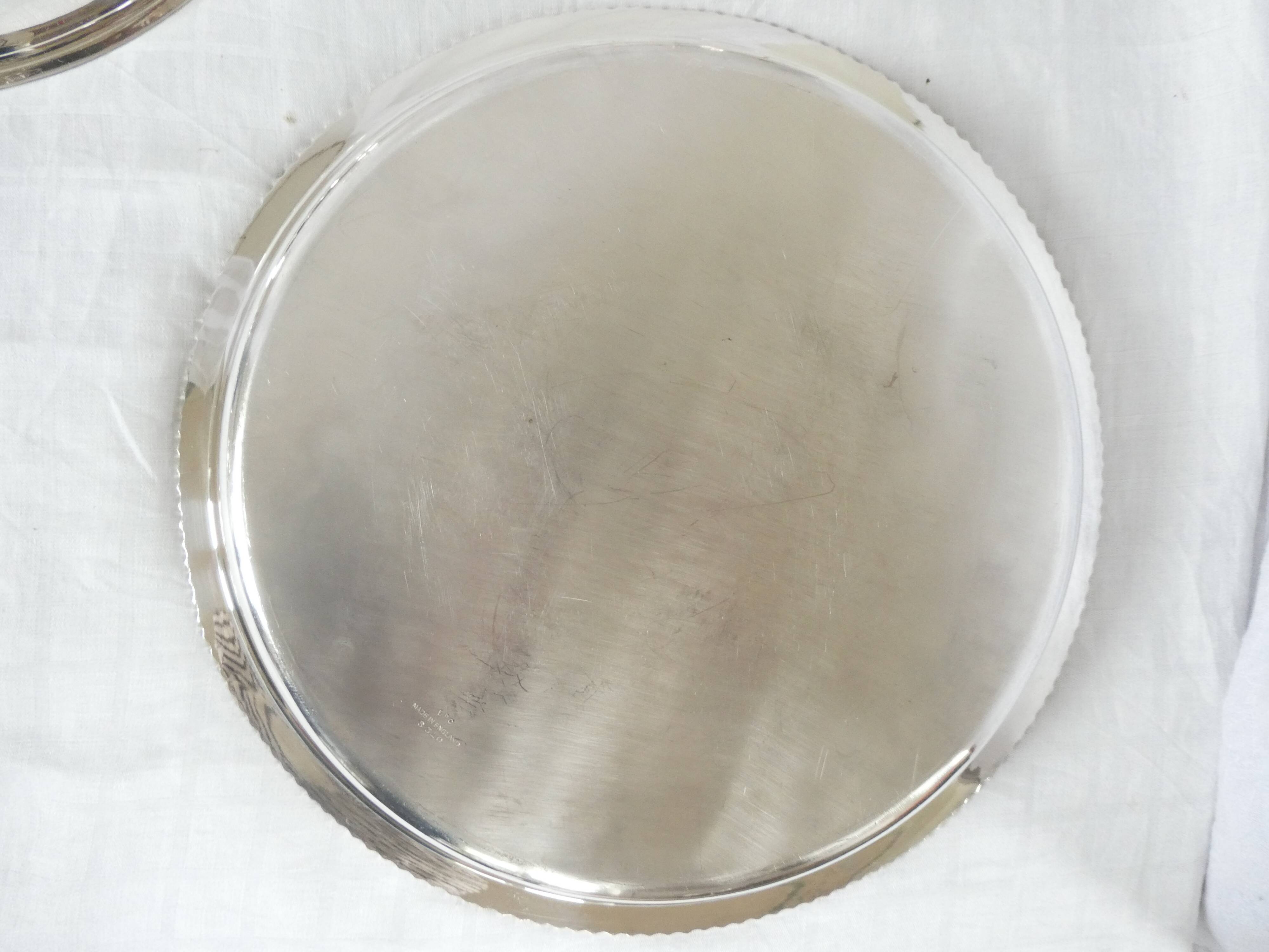 Rare large English silver-plated vegetable dish with compartments