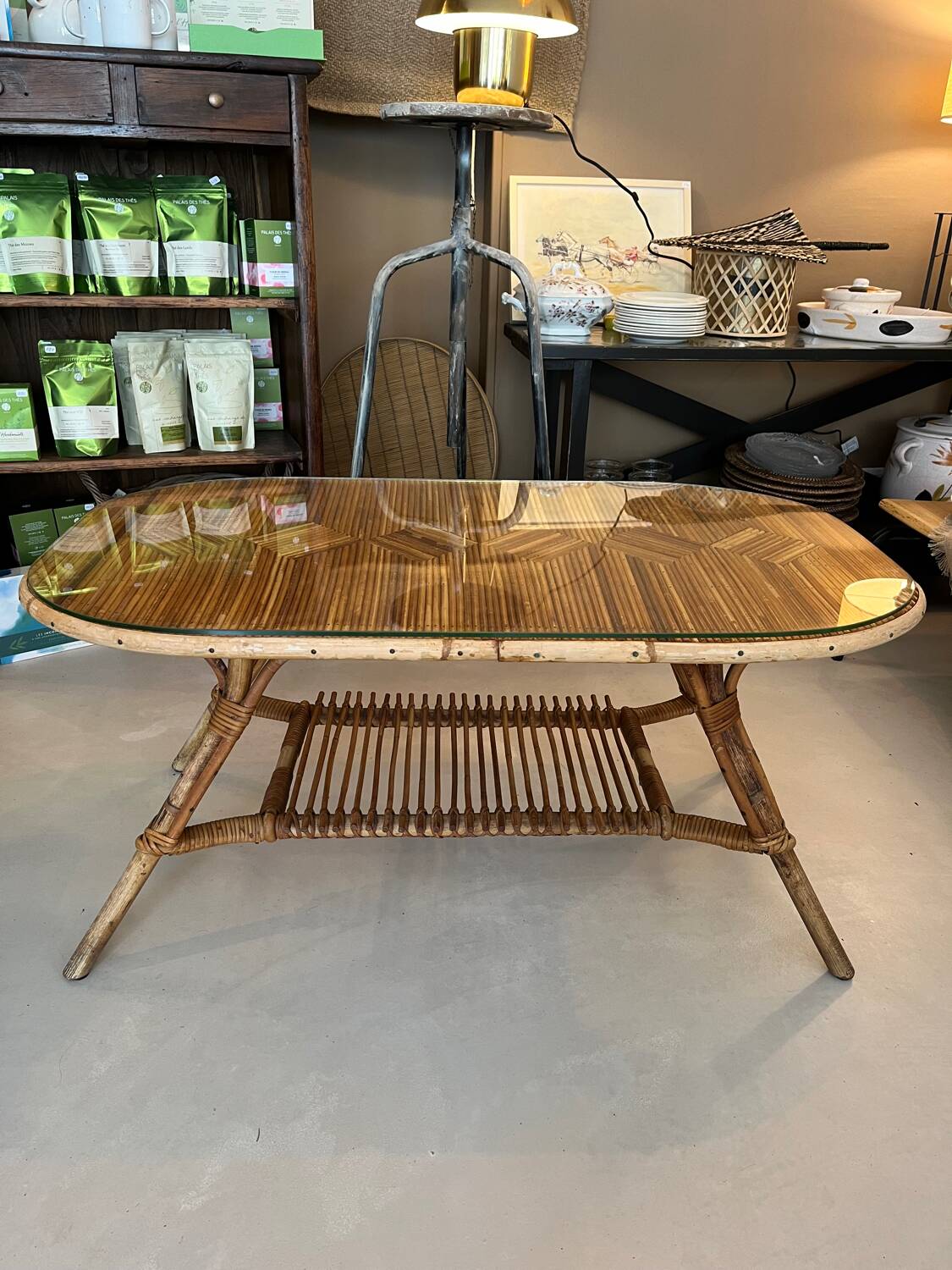 Rattan coffee table