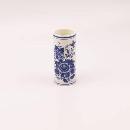 Vintage cylindrical vase in Delft blue pottery - Royal Delfts Blauw - H 15 cm