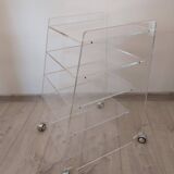 Lucite mobile shelf, 1970s.