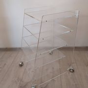 Lucite mobile shelf, 1970s.