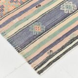 6x12 Pale Orange Green Handmade Vintage Rug, 174x359Cm