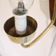 Pair of Danish wall lamps in teak and opaline 1960