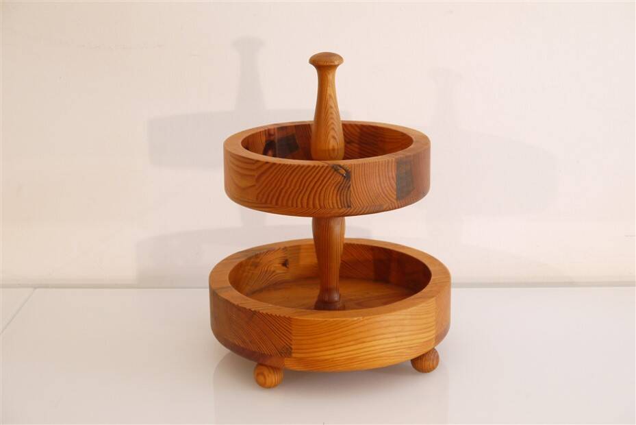 Vintage Scandinavian wooden tray 1960