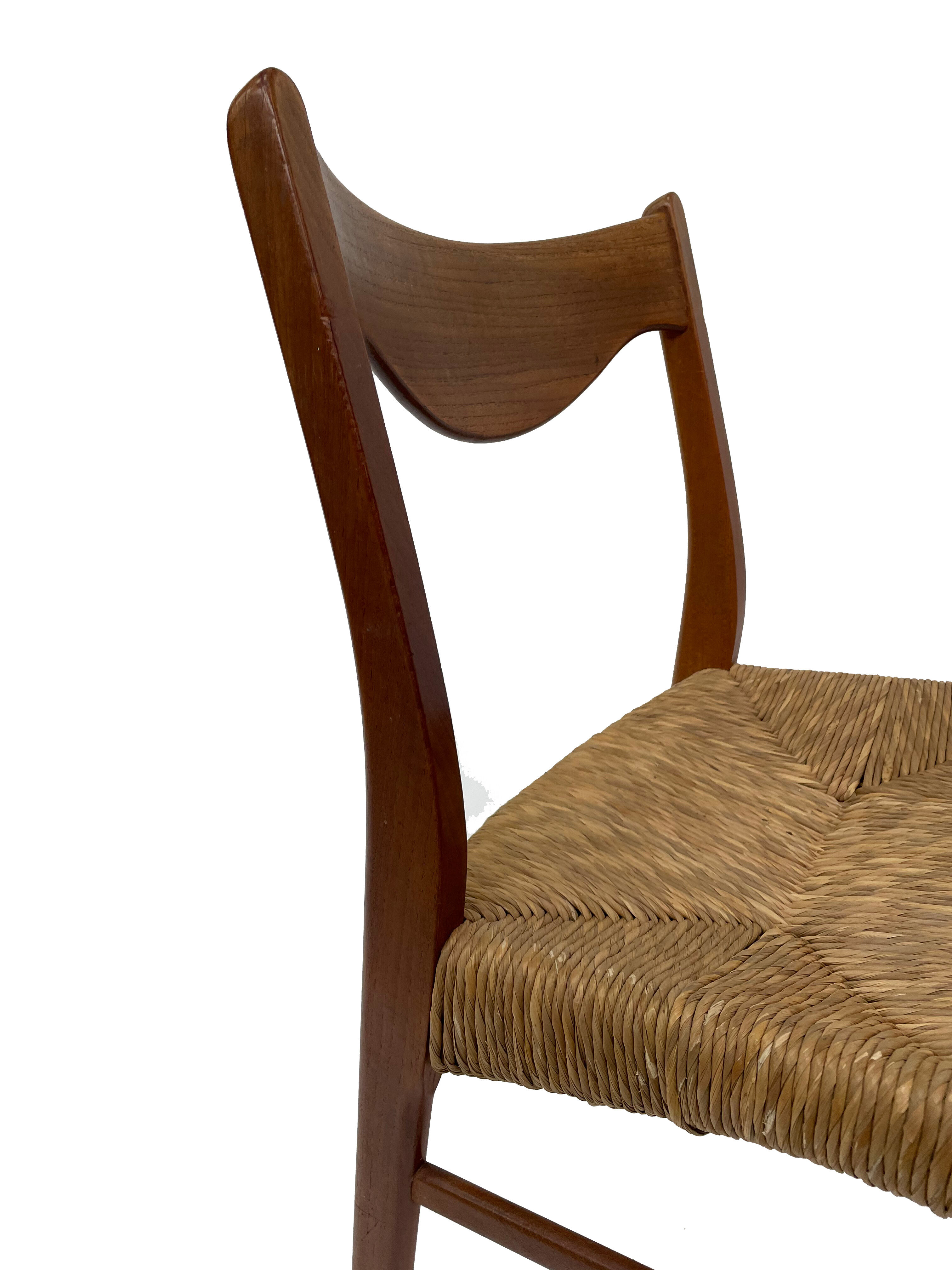 Mid-century teak dining chair by Arne Wahl Iversen for Glyngøre Stolefabric