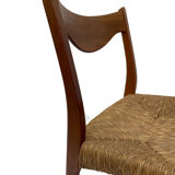 Mid-century teak dining chair by Arne Wahl Iversen for Glyngøre Stolefabric