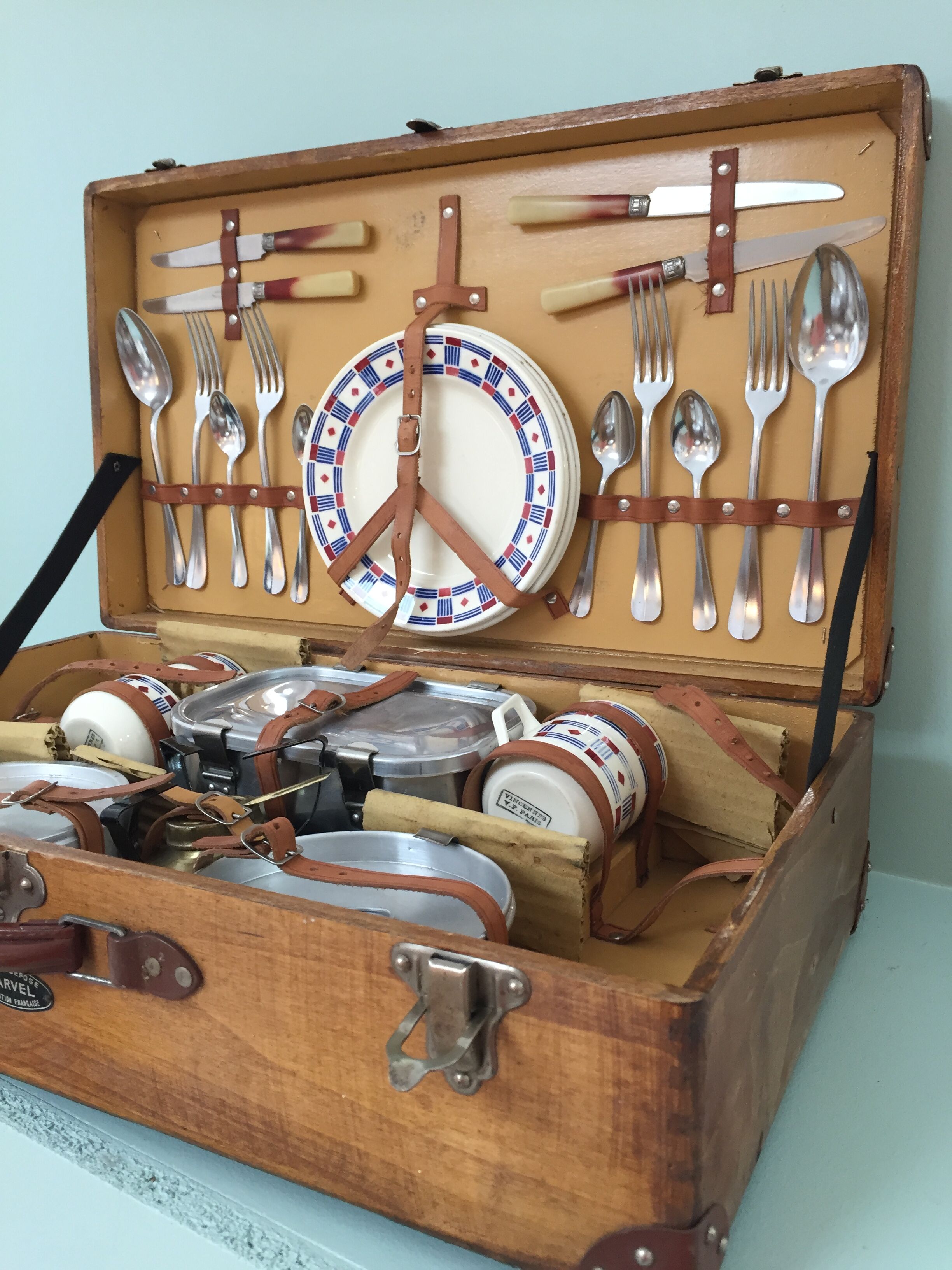 Valise pique nique vintage maison Marvel 1950