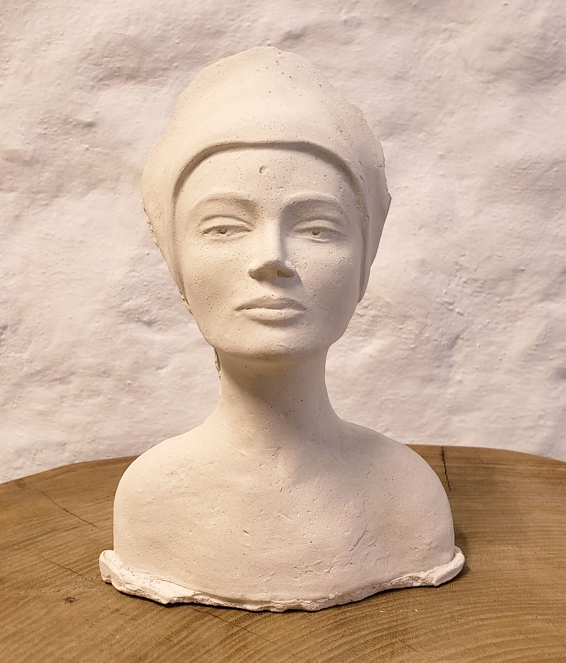 Woman bust in plaster