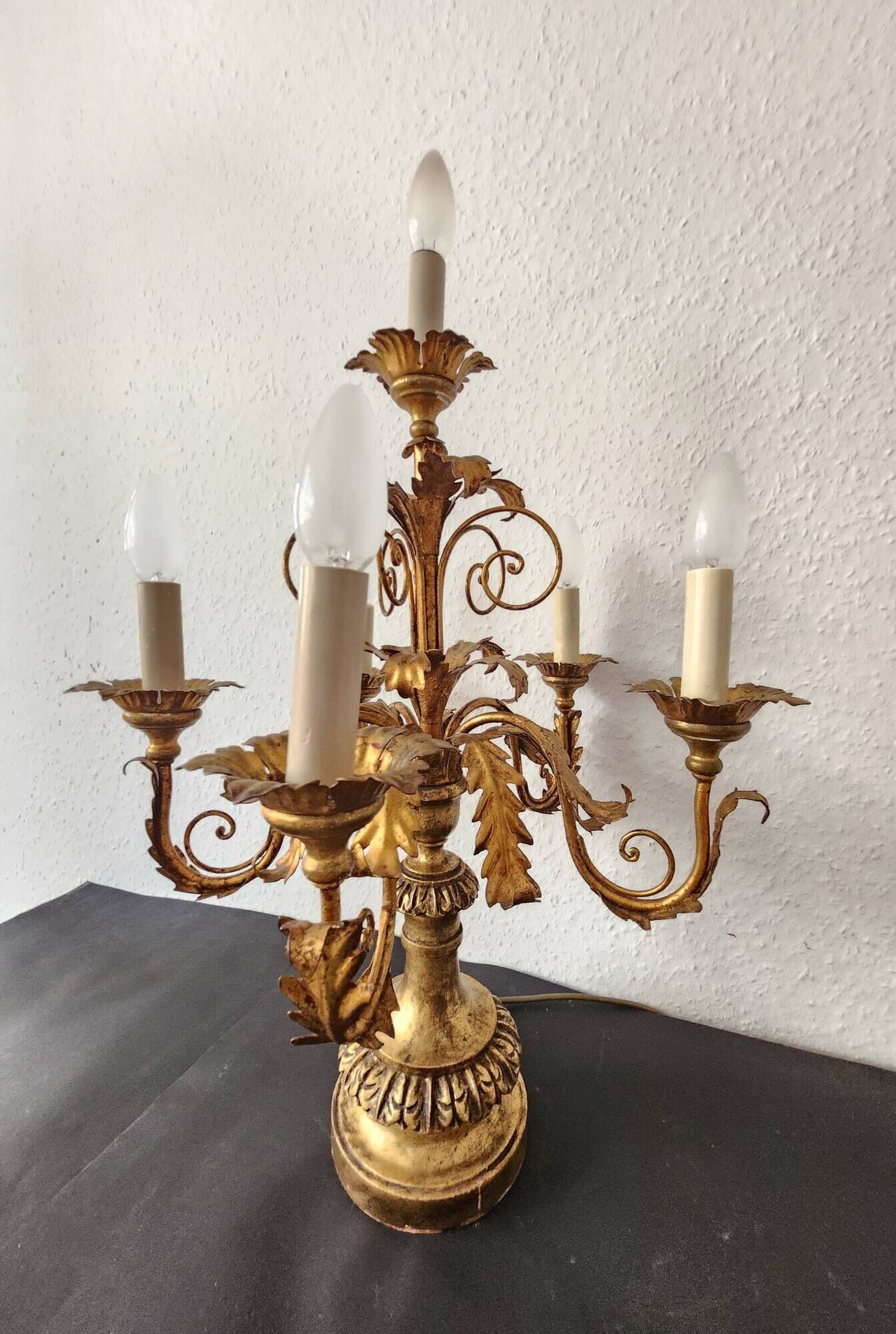 Antique gilded hand-forged hand-carved Florentine Louis XV, Italy