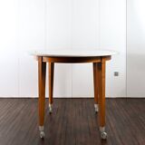 Neon High Table in mahogany lacquered cherrywood and Carrara marble