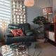 Fauteuil cuir vert anglais 1980