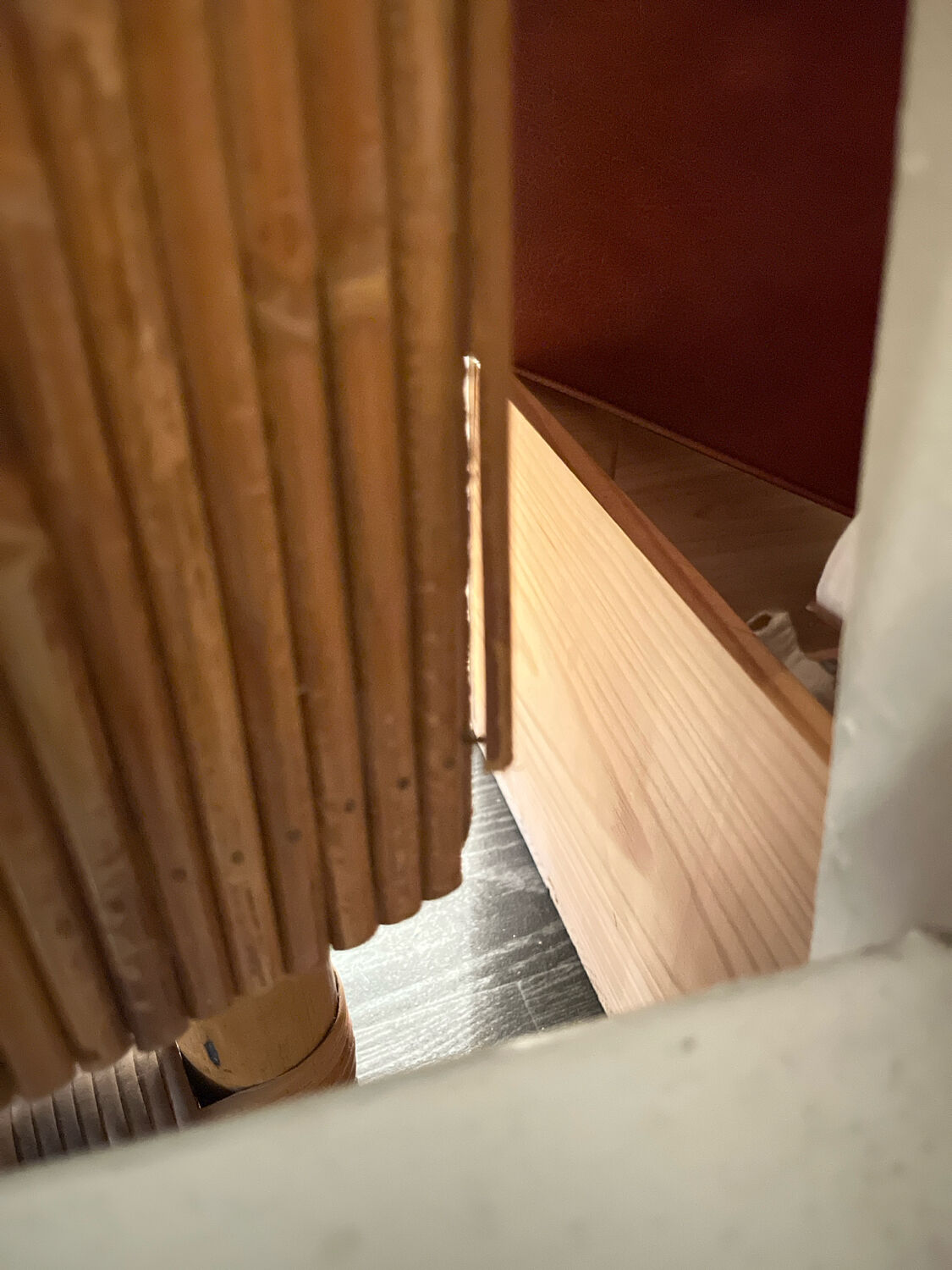 Vintage rattan side table in Audoux Minet style