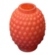 Small Art Deco ball vase in red-orange tinted glass