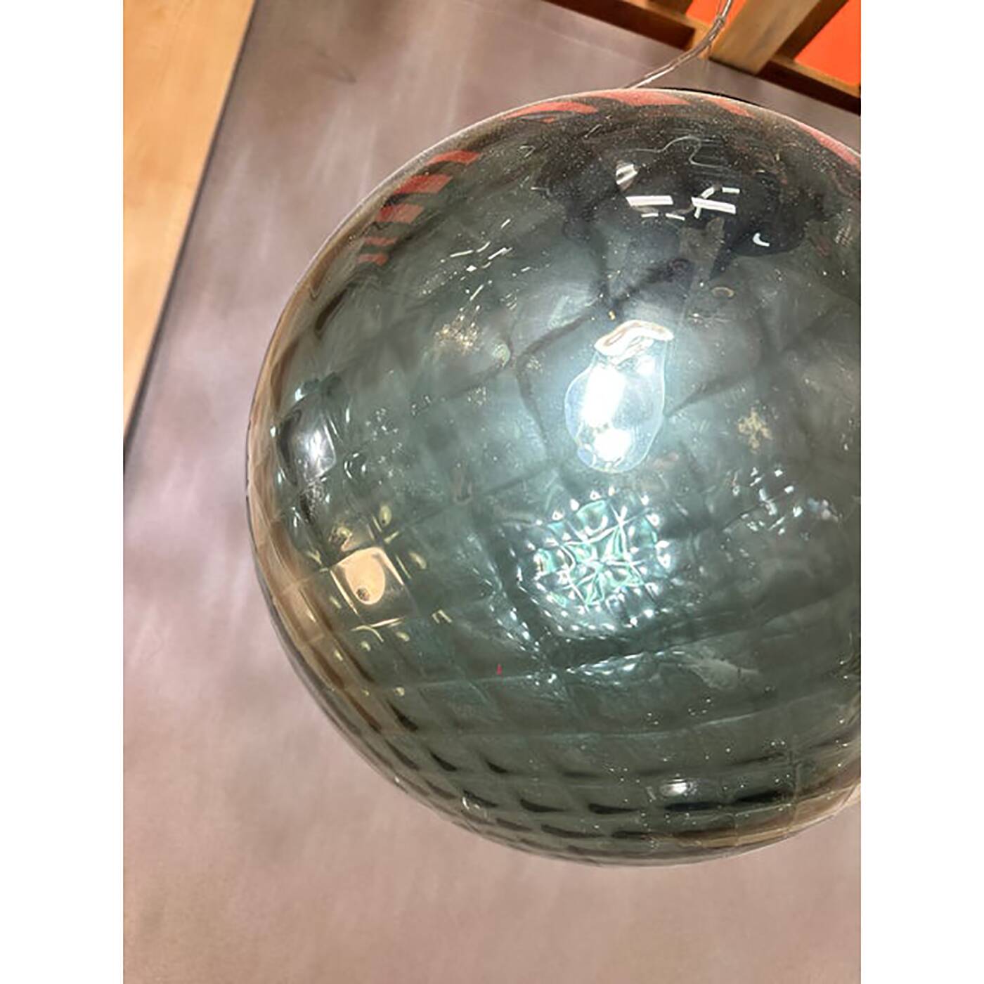 Italian Glass Balloton Green Pendant Sphere