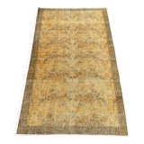 Tapis Oushak jaune 4x7 tapis vintage, tapis surteint jaune, tapis pour vivre MOON.148