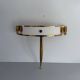 Floating wall console with drawer, brass body and marble top, 1960s, Italy