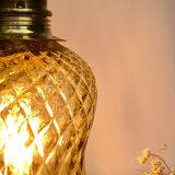 Hand lamp vintage tulip in amber glass