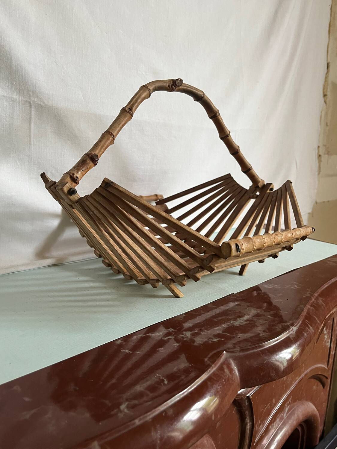 Vintage bamboo basket from the 60s