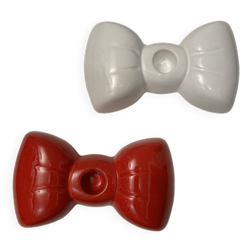 Pair of bow tie candlesticks, Jean-Claude Peiré, 1980