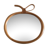 Wicker mirror in the shape of an apple