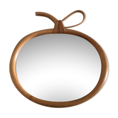 Wicker mirror in the shape of an apple