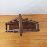 Old bottle holder / bottle rack Vintage Solid wood Unique piece
